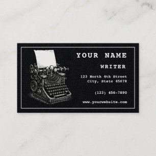 Tarjeta De Visita Plantilla de Escritor de Máquina de Escribir Steam