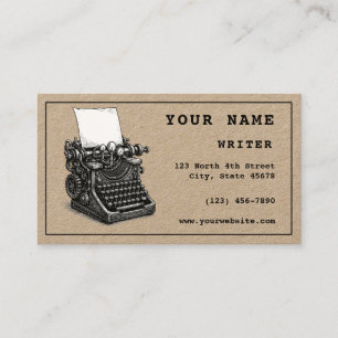 Tarjeta De Visita Plantilla de Escritor de Máquina de Escribir Steam