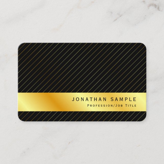 Tarjeta De Visita Plantilla de Faux Gold Personalizada Moderna Elega (Anverso)