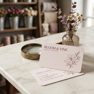 Tarjeta De Visita Plantilla de Floristería Floral Elegante