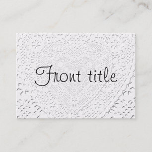 Tarjeta De Visita Plantilla de fondo de tejido de encaje blanco