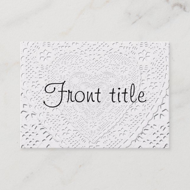 Tarjeta De Visita Plantilla de fondo de tejido de encaje blanco (Anverso)