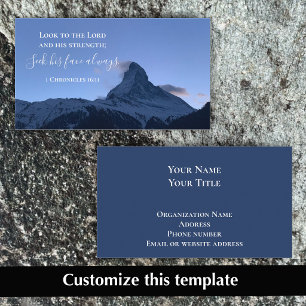 Tarjeta De Visita Plantilla de foto de los Alpes suizos con versícul