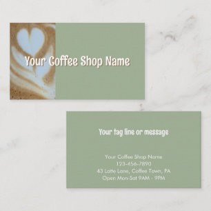Tarjeta De Visita Plantilla de foto de tienda de café moderna y eleg