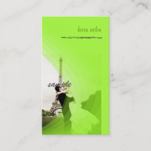 Tarjeta De Visita Plantilla de foto verde fluorescente, agregue su p