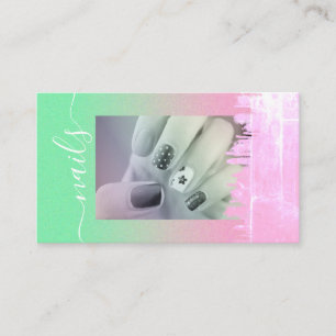 Tarjeta De Visita Plantilla de fotografía de las uñas nails de color