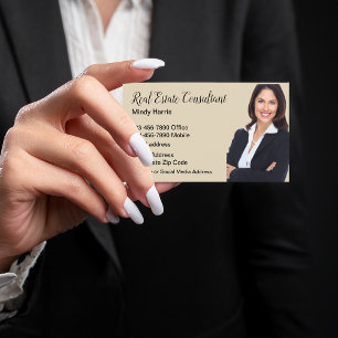 Tarjeta De Visita Plantilla de fotografía de Realtor de Clásico