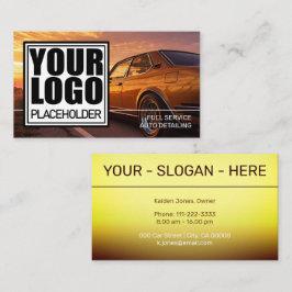 Tarjeta De Visita Plantilla de fotografía del coche con el logotipo 