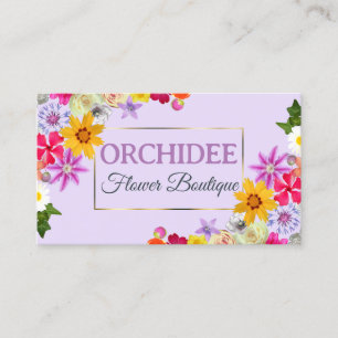 Tarjeta De Visita Plantilla de fotografía Elegante Moda de flores si