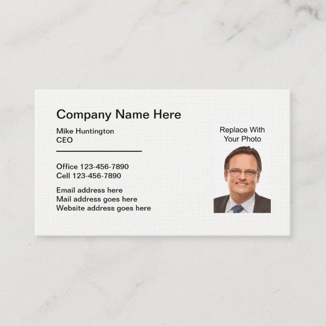 Tarjeta De Visita Plantilla de fotografía profesional corporativa (Anverso)