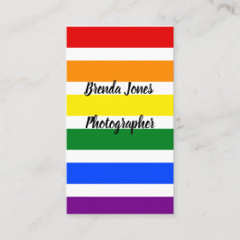 Tarjeta De Visita Plantilla de fotógrafos de rayas arcoiris colorida