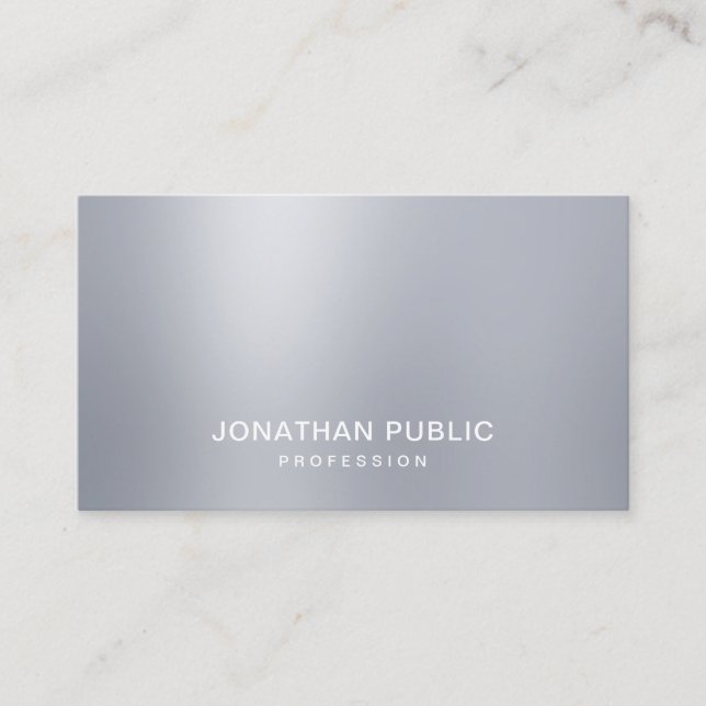 Tarjeta De Visita Plantilla de glamour Modern Silver Aspecto elegant (Anverso)