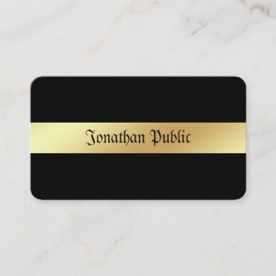 Tarjeta De Visita Plantilla de Glamour personalizado de color negro