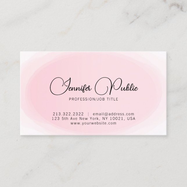 Tarjeta De Visita Plantilla de guión elegante moderno y sencillo de  (Anverso)