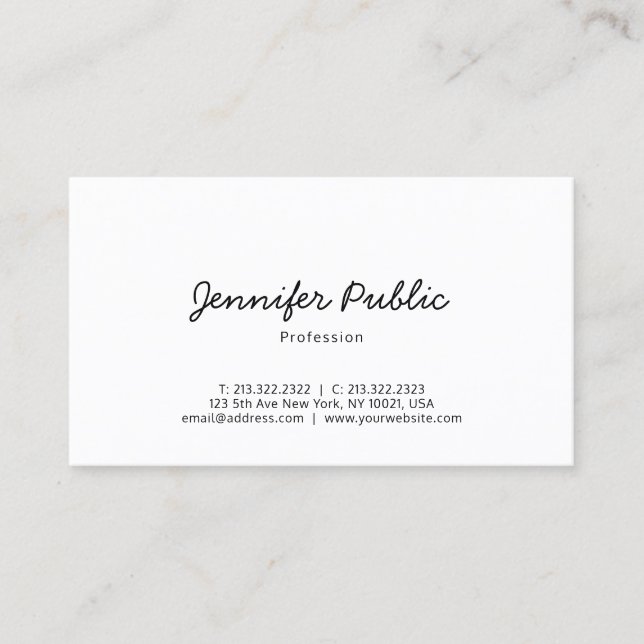 Tarjeta De Visita Plantilla de guión elegante profesional moderno (Anverso)