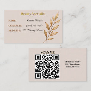 Tarjeta De Visita Plantilla de hoja de oro elegante profesional