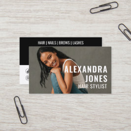 Tarjeta De Visita Plantilla de Iconos Sociales de Código Qr de Estil