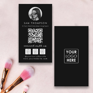 Tarjeta De Visita Plantilla de Influencia de Fotografía Negra