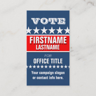 Tarjeta De Visita Plantilla de la campaña política