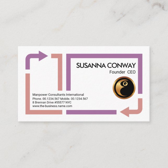 Tarjeta De Visita Plantilla de la fuerza de trabajo del borde de des (Anverso)