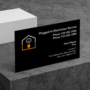 Tarjeta De Visita Plantilla de logotipo de contratista eléctrico pro