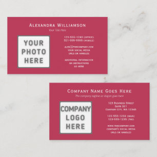 Tarjeta De Visita Plantilla de logotipo de fotografía Magenta horizo