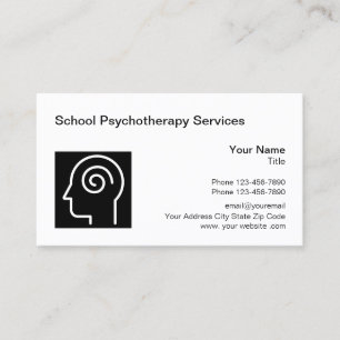 Tarjeta De Visita Plantilla de logotipo de psicoterapeuta escolar