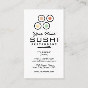 Tarjeta De Visita Plantilla de logotipo de restaurante de sushi simp