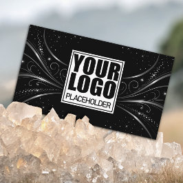 Tarjeta De Visita Plantilla de logotipo Extravagant Silver Luxury Fl