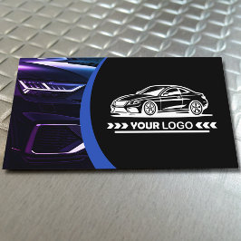 Tarjeta De Visita Plantilla de logotipo Purple Car Service Auto Dete