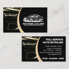 Tarjeta De Visita Plantilla de logotipo Servicio de coches dorados D
