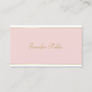 Tarjeta De Visita Plantilla de Moda dorada rosada Rubor con código