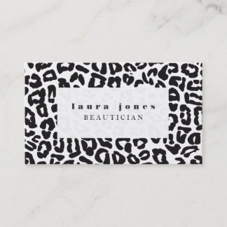 Tarjeta De Visita Plantilla de moda Leopard Print