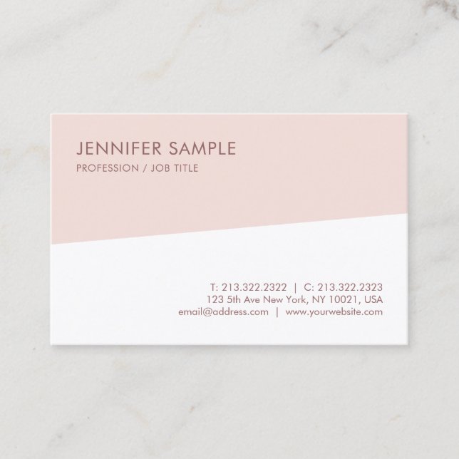 Tarjeta De Visita Plantilla de moda profesional simple elegante (Anverso)