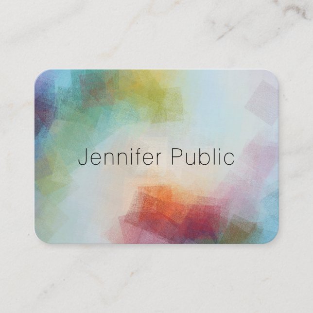 Tarjeta De Visita Plantilla de modernidad de arte abstracto personal (Anverso)