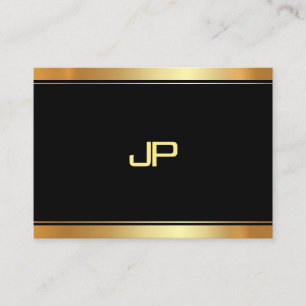 Tarjeta De Visita Plantilla de Monograma de Oro Elegante Moderna Pro