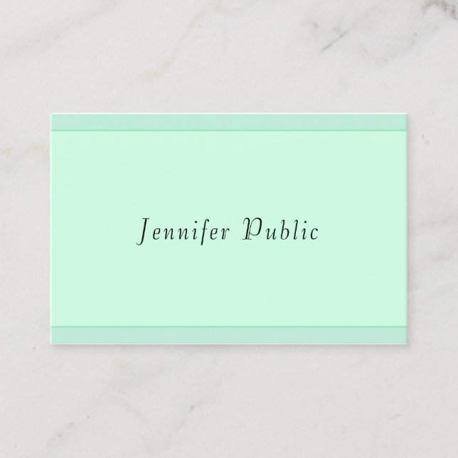 Tarjeta De Visita Plantilla de monograma elegante de escritura verde (Anverso)