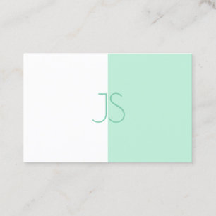 Tarjeta De Visita Plantilla de monograma moderno elegante verde ment