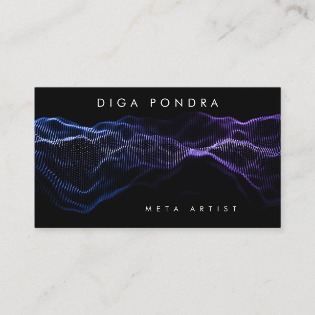 Tarjeta De Visita Plantilla de música moderna de onda de energía de  (Anverso)