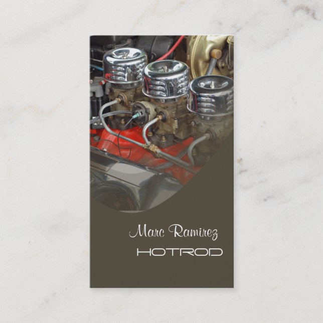 Tarjeta De Visita Plantilla de negocio de restauración de Hotrod (Anverso)