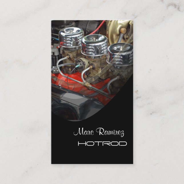 Tarjeta De Visita Plantilla de negocio de restauración de Hotrod (Anverso)