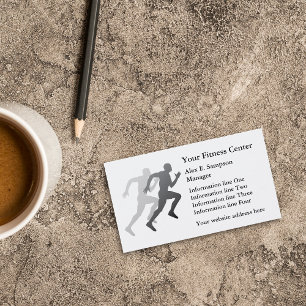 Tarjeta De Visita Plantilla de negocio Gray Runner Fitness
