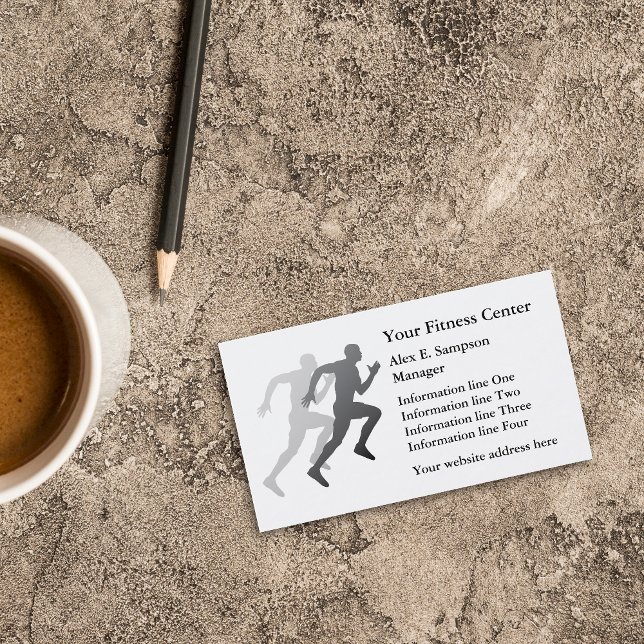 Tarjeta De Visita Plantilla de negocio Gray Runner Fitness (Subido por el creador)