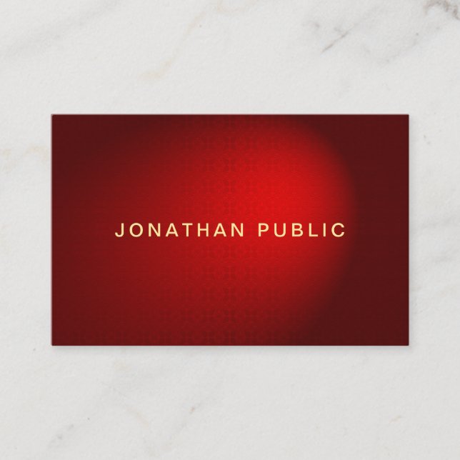 Tarjeta De Visita Plantilla de oro de Damask rojo creativa elegante  (Anverso)