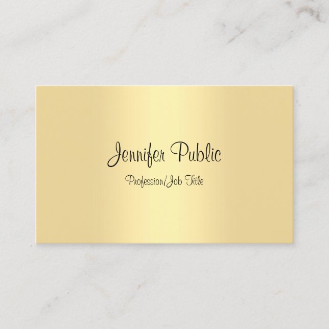 Tarjeta De Visita Plantilla de oro de guión de caligrafía Minimalist (Anverso)