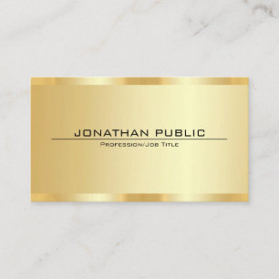 Tarjeta De Visita Plantilla de oro falsa elegante profesional person
