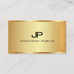 Tarjeta De Visita Plantilla de oro falso Monograma Lino Premium inic