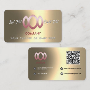 Tarjeta De Visita Plantilla de oro metálico con gradiente moderno