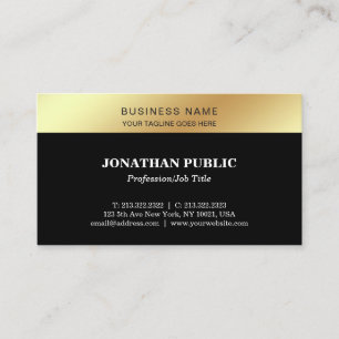 Tarjeta De Visita Plantilla de oro negro elegante de empresa moderna