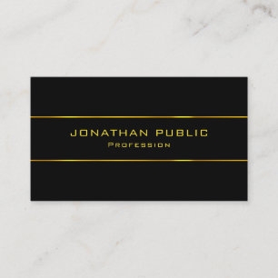 Tarjeta De Visita Plantilla de oro negro elegante profesional